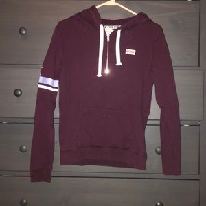 VS PINK QUARTER ZIP HOODIE
